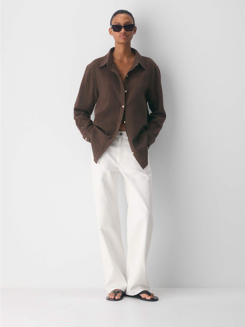 ARITZIA | air plush cotton sail shirt | size xs - Picture 2 of 5
